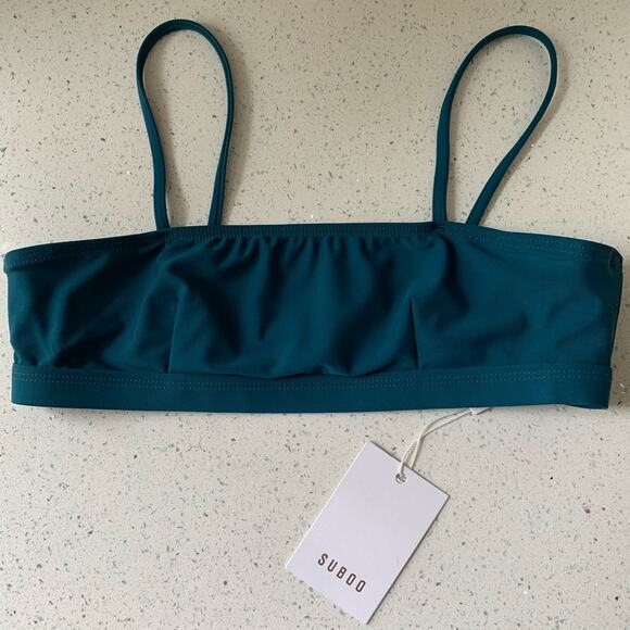 NWT Suboo Matte Square Bikini Top Teal Size 4 - Picture 4 of 12